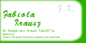 fabiola krausz business card